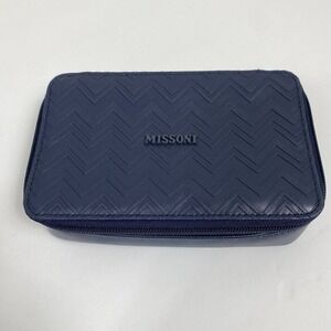 Missoni Zipper Bag Travel Pouch Navy Toiletry Organizer Delta Vacation Case